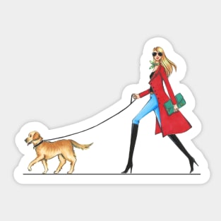 Dog Walking in Style Sticker